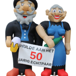 Hulde aan het bruidspaar cartoon