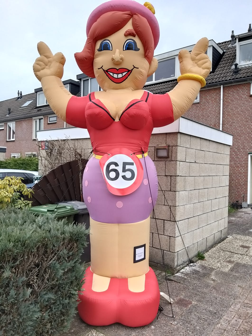 Sarah Feestend circa 4 meter hoog